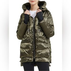 Orolay Metallic Green Puffer Jacket